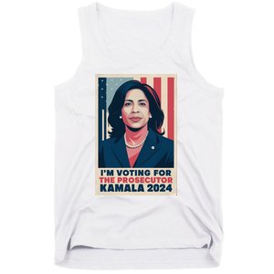 Im Voting For The Prosecutor Kamala 2024 Usa Flag Background Tank Top