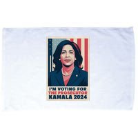 Im Voting For The Prosecutor Kamala 2024 Usa Flag Background Microfiber Hand Towel