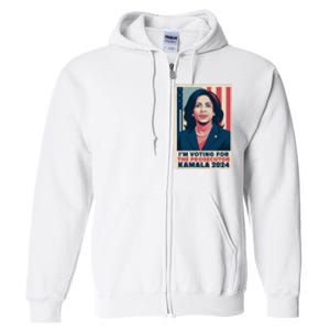 Im Voting For The Prosecutor Kamala 2024 Usa Flag Background Full Zip Hoodie