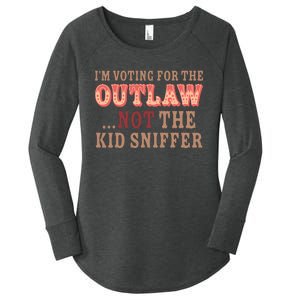 Im Voting For The Outlaw Not The Sniffer Funny Political Women's Perfect Tri Tunic Long Sleeve Shirt