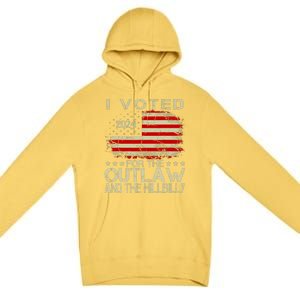 I Voted For The Outlaw And The Hillbilly 2024 Trump Victory Premium Pullover Hoodie