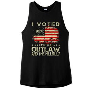 I Voted For The Outlaw And The Hillbilly 2024 Trump Victory Ladies PosiCharge Tri-Blend Wicking Tank