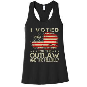 I Voted For The Outlaw And The Hillbilly 2024 Trump Victory Women's Racerback Tank