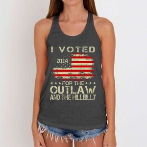 I Voted For The Outlaw And The Hillbilly 2024 Trump Victory Women's Knotted Racerback Tank