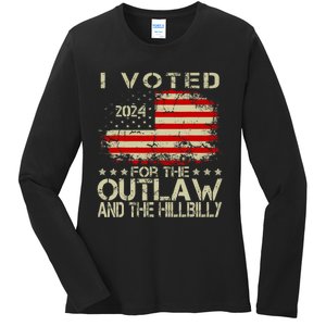 I Voted For The Outlaw And The Hillbilly 2024 Trump Victory Ladies Long Sleeve Shirt