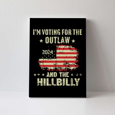 Im Voting For The Outlaw And The Hillbilly 2024 Us Flag Canvas