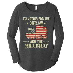 Im Voting For The Outlaw And The Hillbilly 2024 Us Flag Women's Perfect Tri Tunic Long Sleeve Shirt