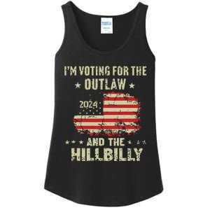 Im Voting For The Outlaw And The Hillbilly 2024 Us Flag Ladies Essential Tank