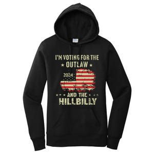 Im Voting For The Outlaw And The Hillbilly 2024 Us Flag Women's Pullover Hoodie