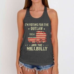 Im Voting For The Outlaw And The Hillbilly 2024 Us Flag Women's Knotted Racerback Tank