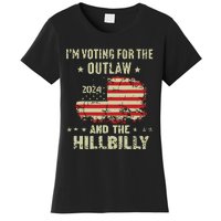 Im Voting For The Outlaw And The Hillbilly 2024 Us Flag Women's T-Shirt