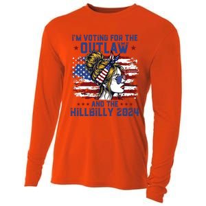 Im Voting For The Outlaw And The Hillbilly 2024 Us Flag Cooling Performance Long Sleeve Crew