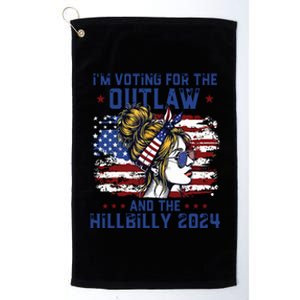 Im Voting For The Outlaw And The Hillbilly 2024 Us Flag Platinum Collection Golf Towel