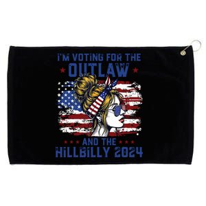 Im Voting For The Outlaw And The Hillbilly 2024 Us Flag Grommeted Golf Towel