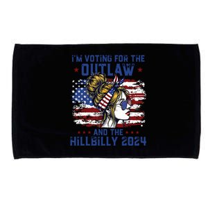 Im Voting For The Outlaw And The Hillbilly 2024 Us Flag Microfiber Hand Towel