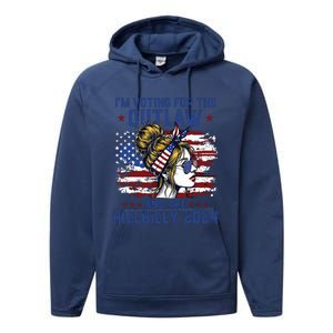 Im Voting For The Outlaw And The Hillbilly 2024 Us Flag Performance Fleece Hoodie