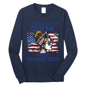 Im Voting For The Outlaw And The Hillbilly 2024 Us Flag Long Sleeve Shirt