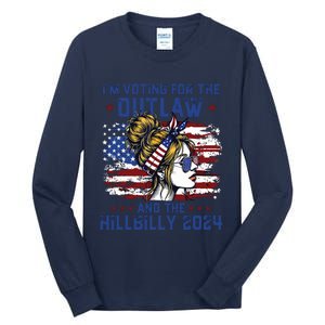 Im Voting For The Outlaw And The Hillbilly 2024 Us Flag Tall Long Sleeve T-Shirt