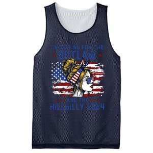 Im Voting For The Outlaw And The Hillbilly 2024 Us Flag Mesh Reversible Basketball Jersey Tank