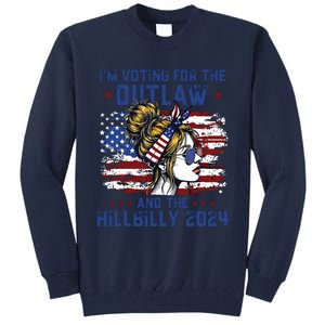 Im Voting For The Outlaw And The Hillbilly 2024 Us Flag Tall Sweatshirt