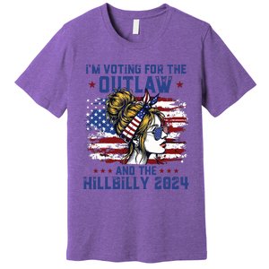 Im Voting For The Outlaw And The Hillbilly 2024 Us Flag Premium T-Shirt