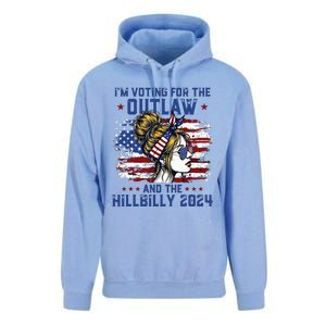 Im Voting For The Outlaw And The Hillbilly 2024 Us Flag Unisex Surf Hoodie