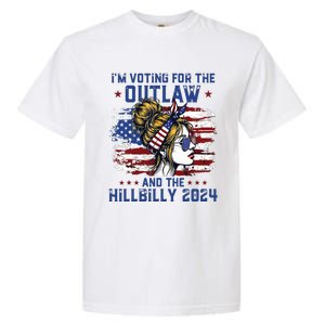 Im Voting For The Outlaw And The Hillbilly 2024 Us Flag Garment-Dyed Heavyweight T-Shirt