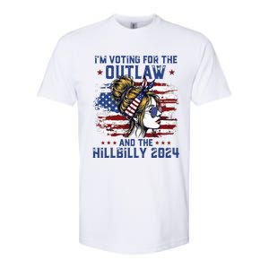 Im Voting For The Outlaw And The Hillbilly 2024 Us Flag Softstyle CVC T-Shirt