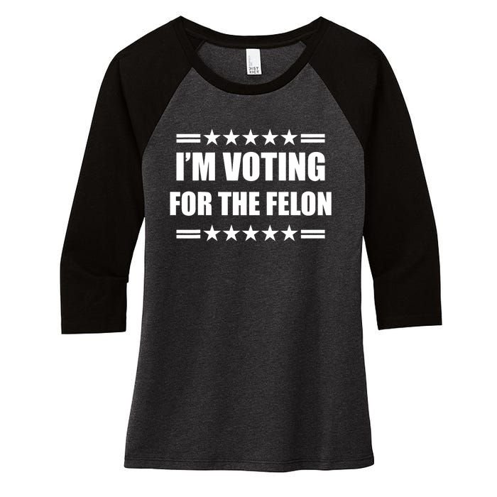 Im Voting For A Felon Pro Trump 2024 Women's Tri-Blend 3/4-Sleeve Raglan Shirt