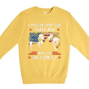 I Voted For The Outlaw And The Hillbilly Trump Vance 2024 Premium Crewneck Sweatshirt