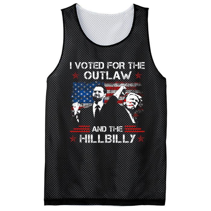 I Voted For The Outlaw And The Hillbilly Trump Vance 2024 Mesh Reversible Basketball Jersey Tank