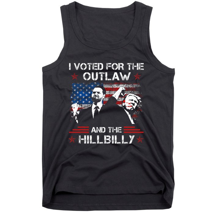 I Voted For The Outlaw And The Hillbilly Trump Vance 2024 Tank Top