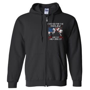 I Voted For The Outlaw And The Hillbilly Trump Vance 2024 Full Zip Hoodie