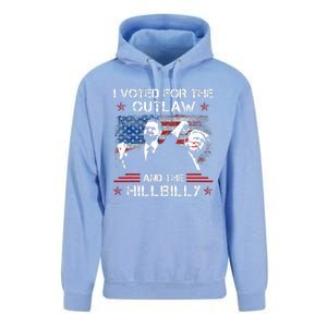 I Voted For The Outlaw And The Hillbilly Trump Vance 2024 Unisex Surf Hoodie