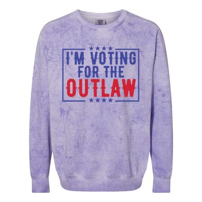 IM Voting For The Outlaw Donald Trump Gift Colorblast Crewneck Sweatshirt