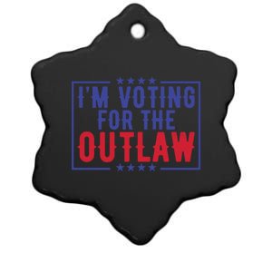 IM Voting For The Outlaw Donald Trump Gift Ceramic Star Ornament