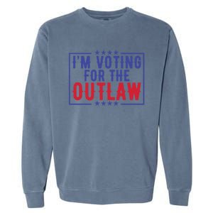 IM Voting For The Outlaw Donald Trump Gift Garment-Dyed Sweatshirt