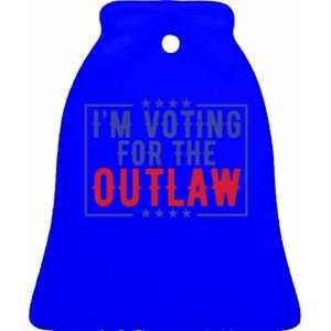 IM Voting For The Outlaw Donald Trump Gift Ceramic Bell Ornament