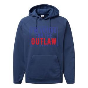 IM Voting For The Outlaw Donald Trump Gift Performance Fleece Hoodie