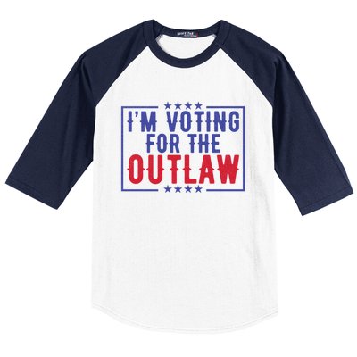 IM Voting For The Outlaw Donald Trump Gift Baseball Sleeve Shirt