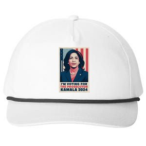 Im Voting For The Prosecutor Kamala 2024 Usa Flag Background Snapback Five-Panel Rope Hat