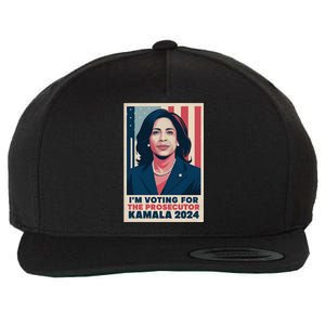 Im Voting For The Prosecutor Kamala 2024 Usa Flag Background Wool Snapback Cap