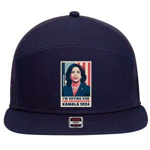 Im Voting For The Prosecutor Kamala 2024 Usa Flag Background 7 Panel Mesh Trucker Snapback Hat