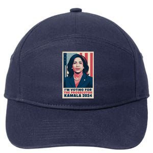 Im Voting For The Prosecutor Kamala 2024 Usa Flag Background 7-Panel Snapback Hat