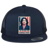 Im Voting For The Prosecutor Kamala 2024 Usa Flag Background Flat Bill Trucker Hat