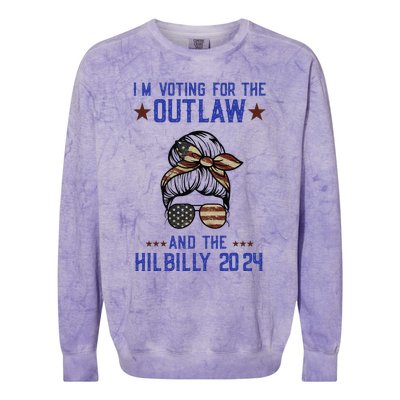 IM Voting For The Outlaw And The Hillbilly 2024 Colorblast Crewneck Sweatshirt