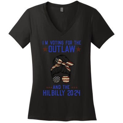 IM Voting For The Outlaw And The Hillbilly 2024 Women's V-Neck T-Shirt
