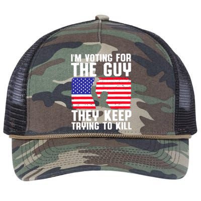 IM Voting For The Guy They Keep Trying To Kill Retro Rope Trucker Hat Cap