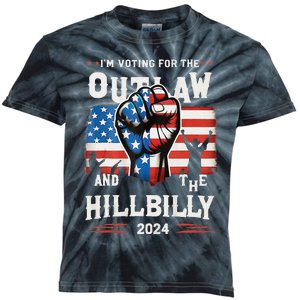 IM Voting For The Outlaw And The Hillbilly 2024 Kids Tie-Dye T-Shirt