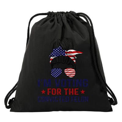 IM Voting For The Convicted Felon Drawstring Bag